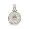Brass Micro Pave Clear Cubic Zirconia Pendants, Platinum, Letter O, 31x18x5mm, Hole: 3x6mm