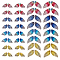 64Pcs 32 Styles Epoxy Resin Pendants, with Sequins and Gold Foil, Butterfly Wings Charms, Mixed Color, 23.5~49.5x13~22x3~3.5mm, 2pcs/style