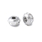 304 Stainless Steel Polymer Clay Rhinestone Beads, Rondelle, Stainless Steel Color, Crystal, 7x4mm, Hole: 2mm