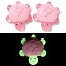 Luminous Resin Cabochons, for Jewelry Making, Glow in the Dark, Tortoises, Pink, 31.5x26.5x10.5mm