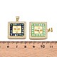 Латунные микропаве прозрачные подвески с фианитом KK-N254-216G-C-3