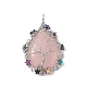 Gros pendentifs en quartz rose naturel G-L524-09P-01-2