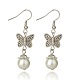 Set di gioielli di perle di vetro alla moda per le ragazze: braccialetti a farfalla e orecchini pendenti SJEW-PJS330-6