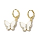 Pendientes colgantes de mariposa de latón chapado en oro real de 18k EJEW-L268-035G-01-1