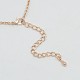 Women's Rose Gold Brass Rolo Chain Cage Wing Pendant Necklaces NJEW-F053-15RG-07-2