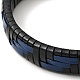 Pulsera de cordón rectangular trenzado de cuero con 304 cierre magnético de acero inoxidable para hombres y mujeres BJEW-C021-04-4