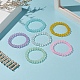 Juegos de pulseras elásticas con cuentas redondas de vidrio esmerilado para mujer BJEW-JB09174-2
