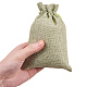黄麻布製梱包袋ポーチ  巾着袋  ダークシーグリーン  14x10cm ABAG-BC0001-09A-3
