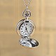 Flat Round Alloy Printed Glass Pocket Watch Pendant Necklaces WACH-H017-01C-2