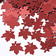 秋のテーマオーナメントアクセサリー  PVCプラスチック製のスパンコール/スパンコールペンダント  カエデの葉  暗赤色  13.5x13x0.2mm  穴：1mm  約1344個/42g X-PVC-R022-004-1