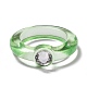 透明アクリル指輪  薄緑  usサイズ7 1/2(17.7mm) RJEW-T010-07B-1