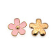 Chapado en oro rosa esmalte de la aleación cabuchones de flores ENAM-J451-01RG-1