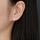 Boucles d'oreilles créoles en argent sterling plaqué rhodium en forme de papillon et zircone cubique PW6178-1-3