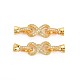 Brass Micro Pave Clear Cubic Zirconia Peg Bails Fold Over Clasps KK-S360-180-1