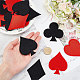 GORGECRAFT 24Pcs 8 Style Spades Poker Iron on Patches Heart Spade Club Embroidered Applique Decoration Sew On Patch Custom for clothing Jacket Bag Caps Arts Craft Sew Making DIY-GF0003-96-3
