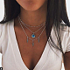 Alloy Rhinestone Tiered Necklaces NJEW-L044-04AS-5