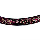 刺繍チョーカー襟のネックレス  合金チェーン付き  暗赤色  12.2インチ NJEW-N0052-048A-2