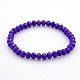 Opaque Solid Color Crystal Glass Rondelle Beads Stretch Bracelets BJEW-F075-03-1