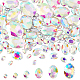 Fingerinspire 94 個 ポインテッド バック ラインストーン 6 サイズ ガラス ラインストーン アクセサリー ab カラー オーバル ジュエル装飾 シルバー メッキ バック クリスタル 虹色のオーバル ファンシー ストーン ジュエリー作成装飾用 DIY-FG0003-64-1