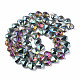 Electroplate Transparent Glass Beads Strands EGLA-N002-36-3