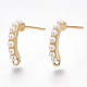 Brass Stud Earring Findings X-KK-T038-485G-1
