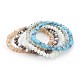 Bracelets extensibles avec perles en verre électrolytique, facette, ronde, couleur mixte, 2 pouce (5 cm)