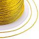 ポリエステル編組メタリック糸  DIYの編みこみのブレスレット作りと刺繡のために  ゴールド  0.4mm  6プライ  約54.68ヤード（50m）/ロール OCOR-I007-B-01-3