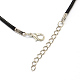 Flat Round Zinc Alloy Pendant Necklaces with Waxed Cord and Iron Findings NJEW-R228-14AS-5