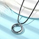 Blank Alloy Photo Frame Living Memory Floating Locket Pendants with Imitation Leather Cord Necklaces NJEW-JN04517-2