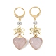 Серьги-подвески в форме сердца и банта из натуральных драгоценных камней EJEW-JE05388-10