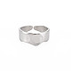 304 anello per polsino aperto tondo piatto in acciaio inossidabile per donna RJEW-S405-188P-1