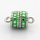 Platinum Plated Column Alloy Enamel Magnetic Clasps with Loops ENAM-P098-08-2