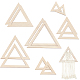 Benecreat 12 個三角形マクラメフレーム木製フープリングマクラメアートフレーム織りマクラメ diy クラフト作成ホーム壁掛け花輪装飾 DIY-BC0009-97-1
