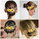 CRASPIRE Sunflower Hair Vine Bridal Hair Accessory Handmade Crystal Pearl Bridal Headband Wedding Headpiece Hair Bands for her AJEW-WH0258-256-5