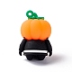 ハロウィーンのテーマのPVCペンダント  DIYキーチェーン作成用  カボチャを持つ人間  オレンジ  44x30x25mm  穴：3mm KY-C008-02-2