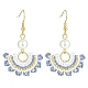 Éventail en perles de verre avec boucles d'oreilles pendantes en perles d'imitation EJEW-MZ00067-01-1