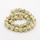 Handmade Gold Sand Lampwork Round Beads Strands FOIL-M003-01-2