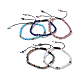 Bracelets de perles tressées de pierres précieuses naturelles et synthétiques BJEW-JB04215-1