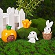 Resina in piedi coniglio statua coniglietto scultura carota bonsai figurine per prato giardino tavolo decorazione della casa (colore misto) JX086A-5