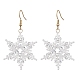 Серьги-подвески в форме снежинок из нержавеющей стали 304 EJEW-MZ00537-02-3