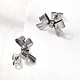 Серьги-гвоздики с бантом из нержавеющей стали 304 EJEW-Z136-01P-3