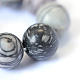 Natürliche schwarze Seide Stein / Netstone Runde Perlenstränge X-G-E334-10mm-05-4