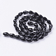 Black Faceted Glass Teardrop Beads Strands X-GLAA-E010-10x15mm-17-2