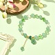 Natural Green Aventurine & Glass Beaded Stretch Bracelet BJEW-TA00308-4