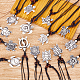ANATTASOUL 15Pcs 15 Styles Tortoise Resin Pendant Necklaces Set with Adjustable Cotton Cords NJEW-AN0001-51A-7
