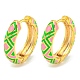 Серьги-кольца из латуни с эмалью и ромбическим узором EJEW-C102-47G-06-1