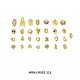 合金ラインストーンカボション  樹脂と ABS プラスチック模造パール付き  ネイルアートの装飾の付属品  混合図形  ゴールドカラー  30個/セット MRMJ-R082-116-2