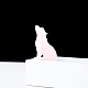 天然ローズクォーツ彫刻ヒーリングオオカミの置物  エネルギーバランスをとる瞑想療法のためのレイキ石像  50mm WOLF-PW0001-13A-1