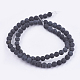 Brins noir de perles de pierre naturelle G-R193-01-8mm-2
