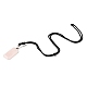 Natürliche Halskette mit rechteckigem Rosenquarz-Anhänger und Nylonschnur für Damen NJEW-C001-01A-03-3